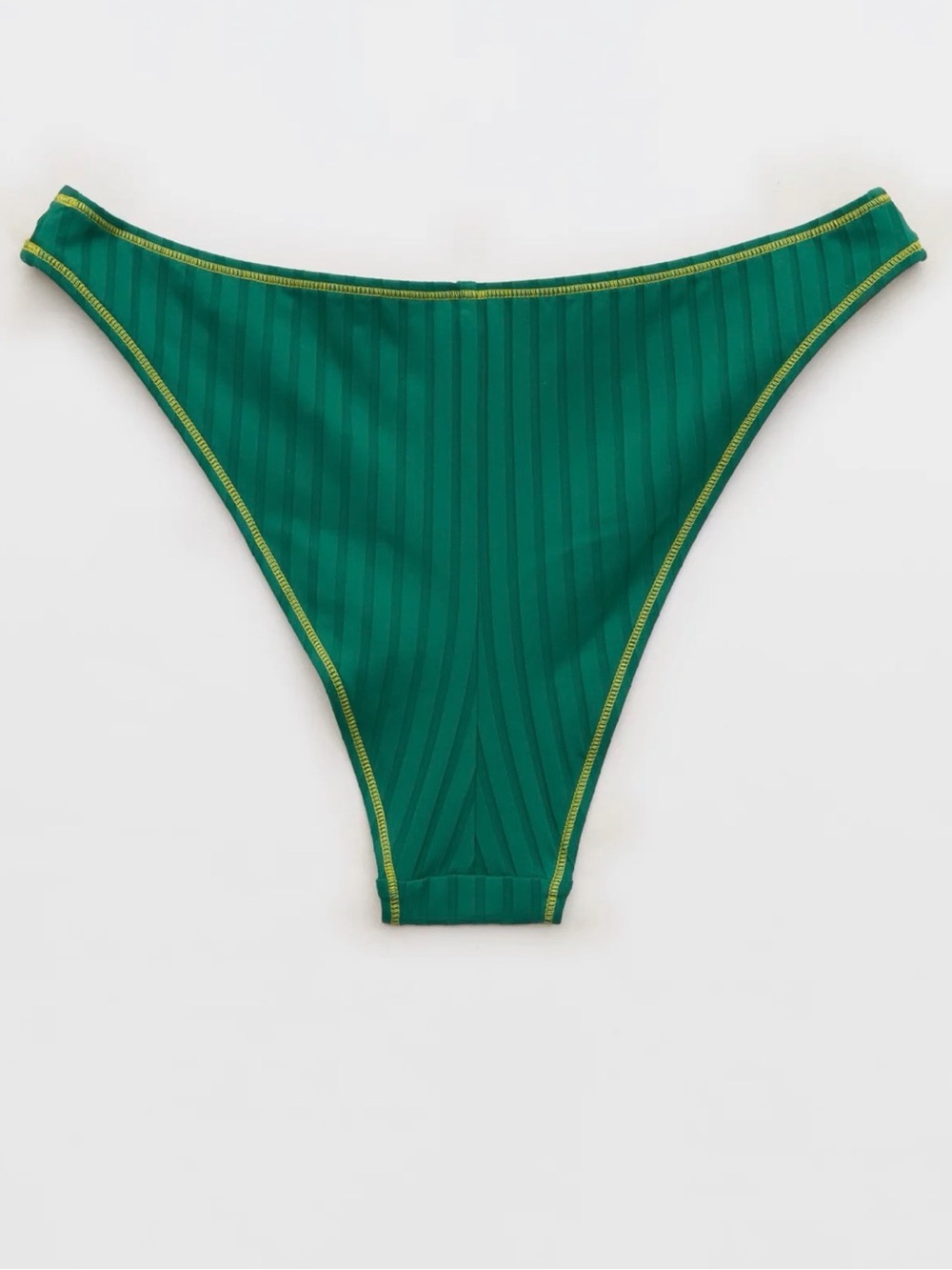 Aerie Ribbed Mid Rise Cheeky Bikini Bottom XS Ribbed Bikini Bottom - Picture 2 of 5
